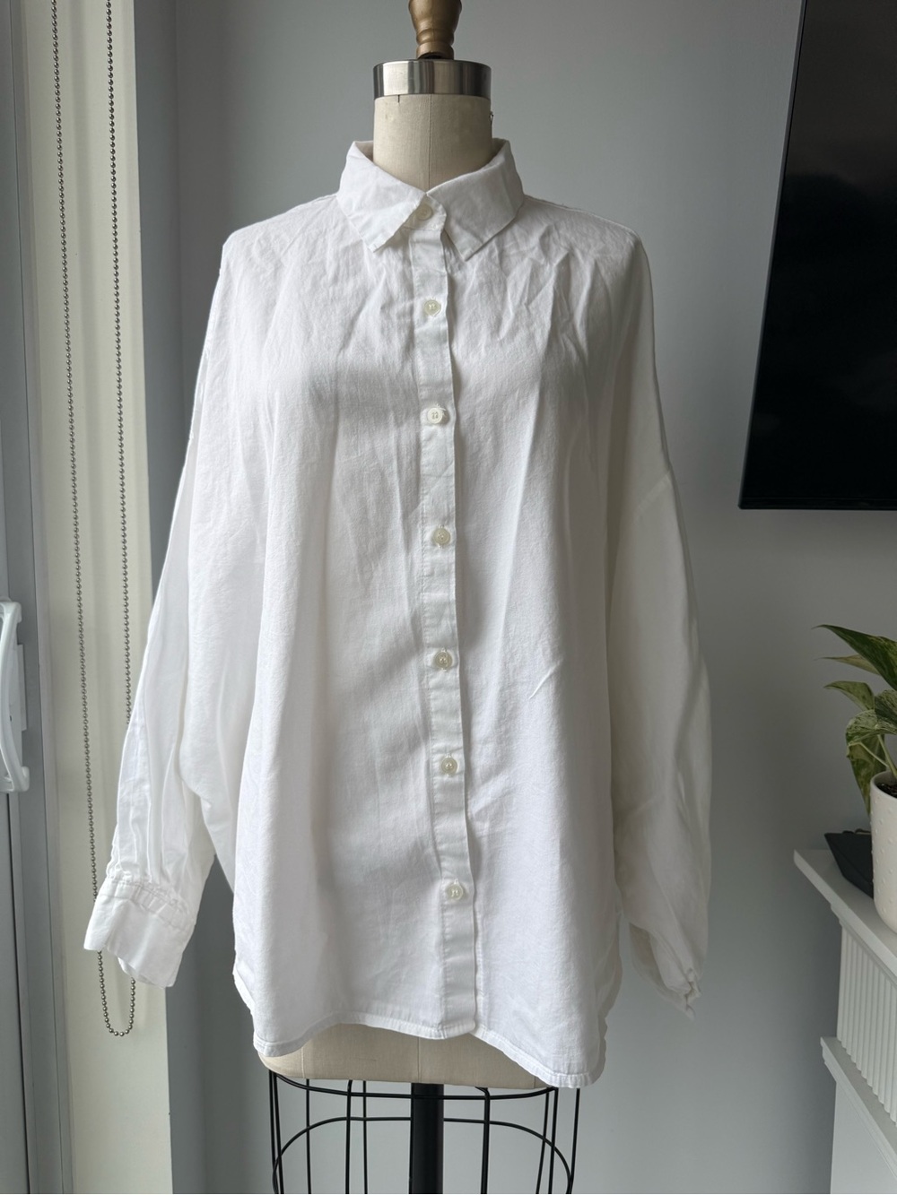 OAK + FORT Oversized White Button-Down Shirt